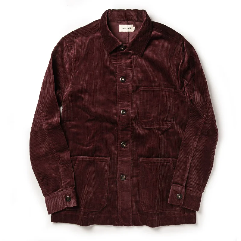 Men's Coats with Adjustable HemsThe Ojai Jacket in Burgundy Cord