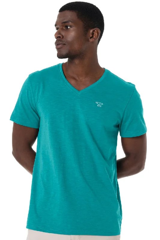 Men's Three-Quarter Sleeved TopsBranded T-Shirt _ 151841 _ Teal