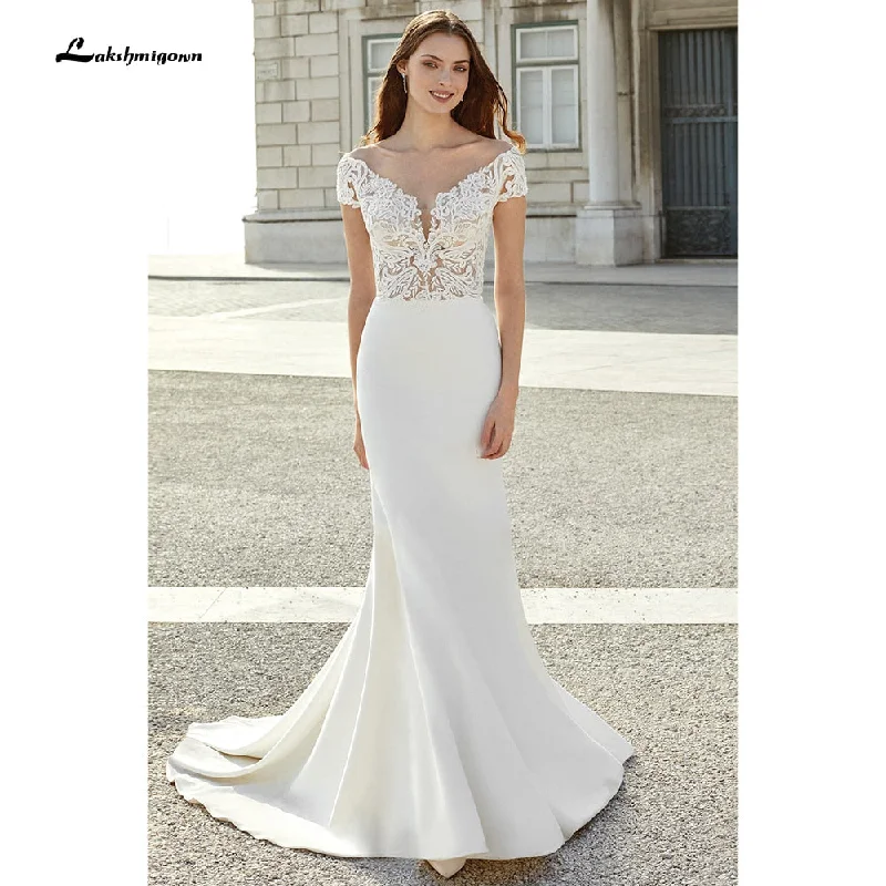 Roycebridal Elegant Satin Mermaid Wedding Dress Simple Chic Bridal Gown White Plus Size Beach Bohemian Bride Dresses Robe De Mariee Roycebridal Elegant Satin Mermaid Wedding Dress Simple Chic Bridal Gown White Plus Size Beach Bohemian Bride Dresses Robe De Mariee