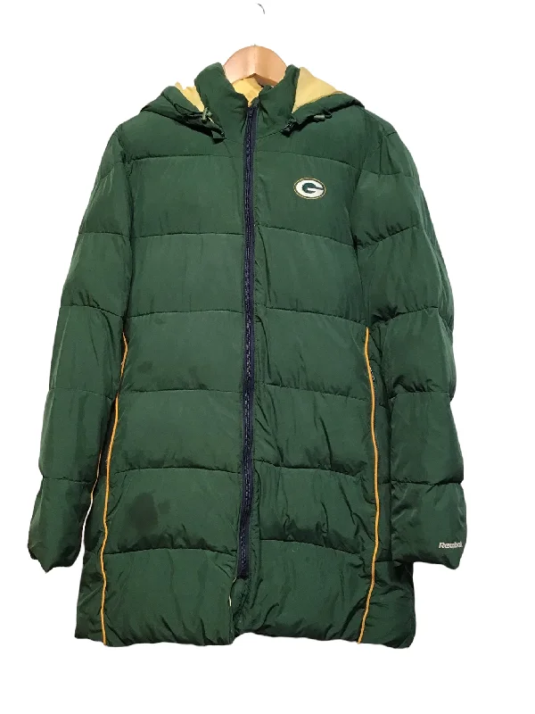 Men's Coats with Down InsulationNFL Green Bay Packers Long Puffer (Size L)