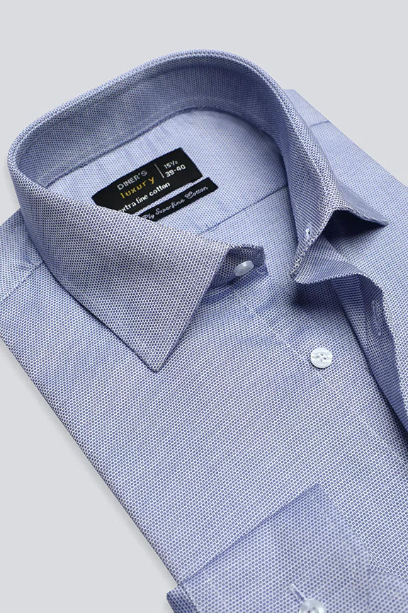 Blue Textured Formal Shirt