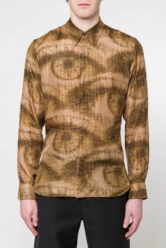 Versatile Men's ShortsDries Van Noten Carvies Printed Silk Shirt