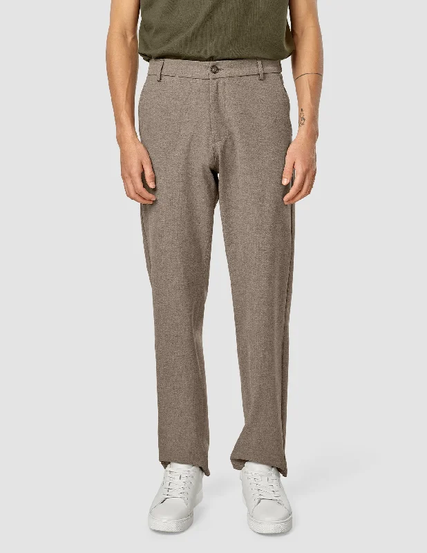 Men's Pants with Faux Leather PatchesEssential Pants Relaxed Fit Dark Beige Melange Men's Pants with Faux Leather PatchesEssential Pants Relaxed Fit Dark Beige Melange