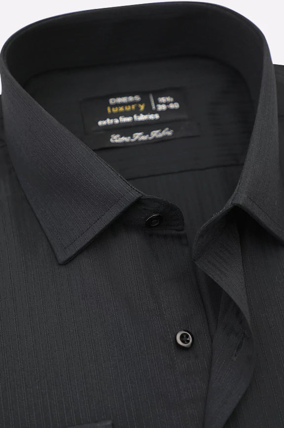 Black Textured Formal Shirt