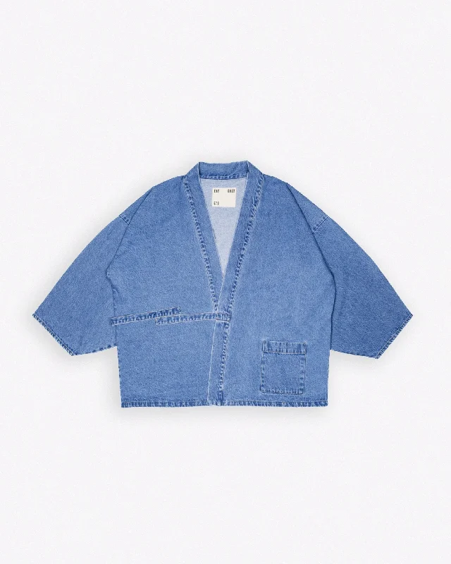 Men's Coats for Formal EventsShogun Kimono Delhi Denim Stone Wash