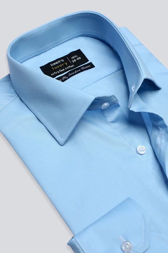 Sky Blue Plain Formal Shirt