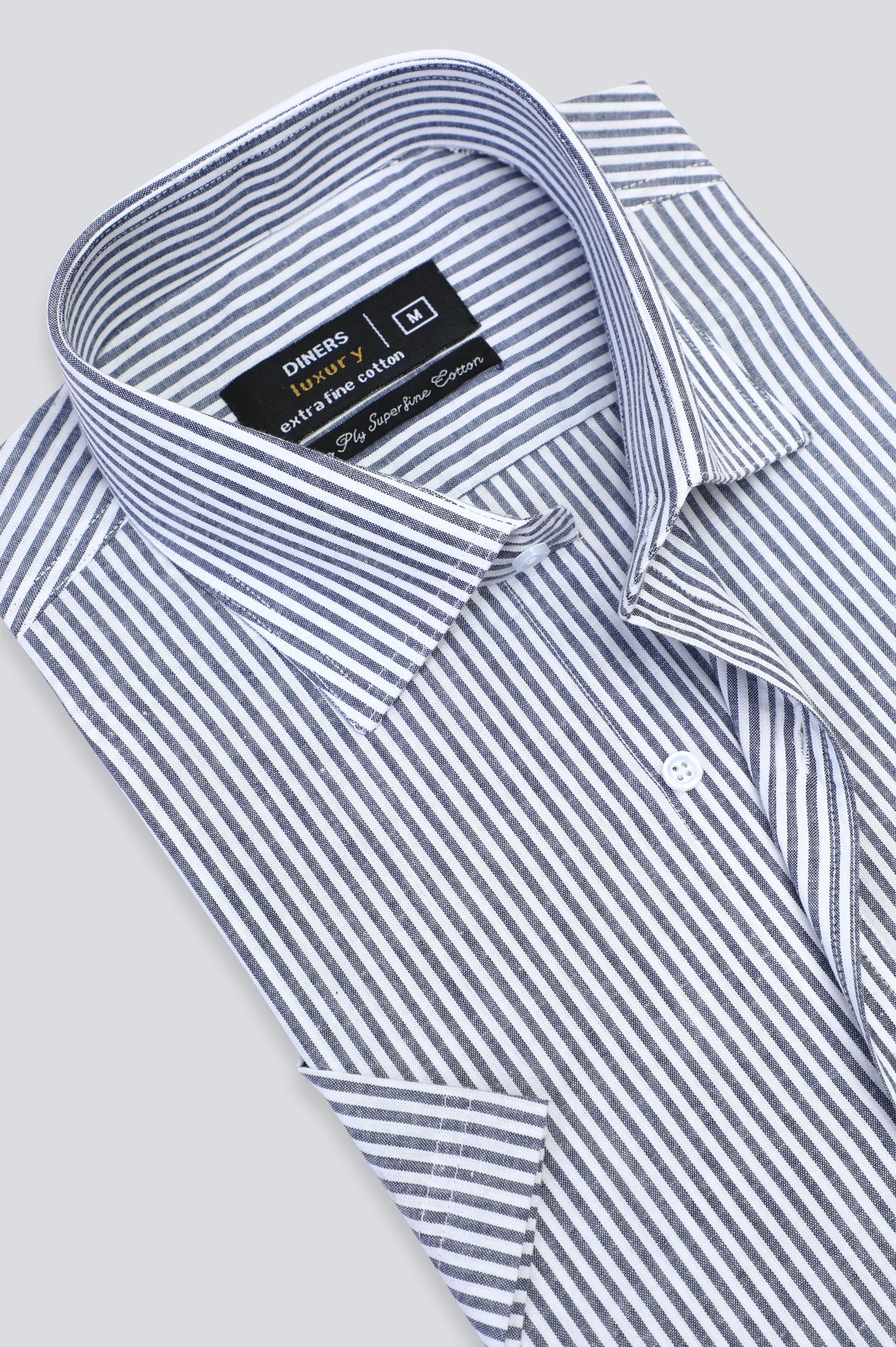 Dark Blue Stripes Formal Shirt (Half Sleeves)