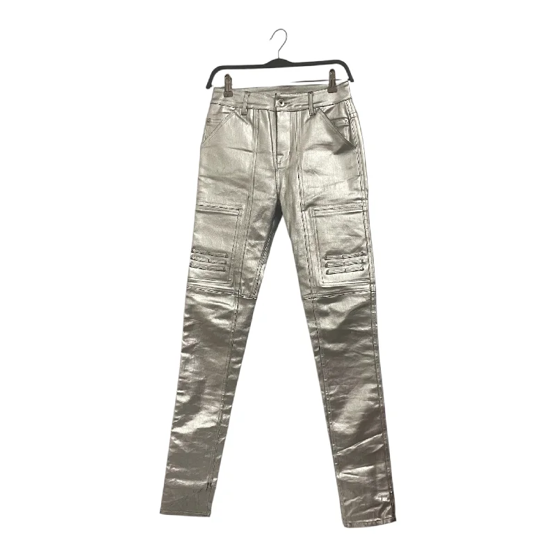 Authentic Raw Denim Men's JeansRICK OWENS DRKSHDW/Skinny Pants/XS/Denim/SLV/High-waisted/silver waxed denim skinny Authentic Raw Denim Men's JeansRICK OWENS DRKSHDW/Skinny Pants/XS/Denim/SLV/High-waisted/silver waxed denim skinny