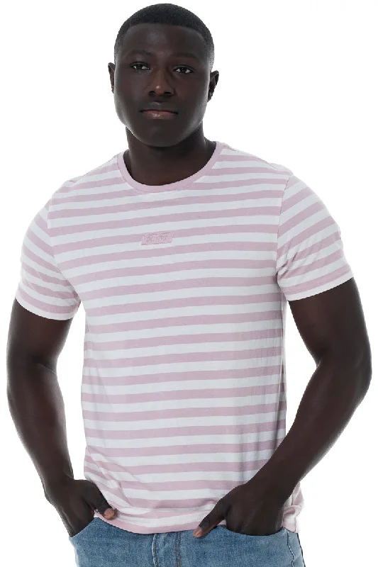 Men's Shirts with Checkered PatternsStripe T-Shirt _ 151923 _ Dusty Pink