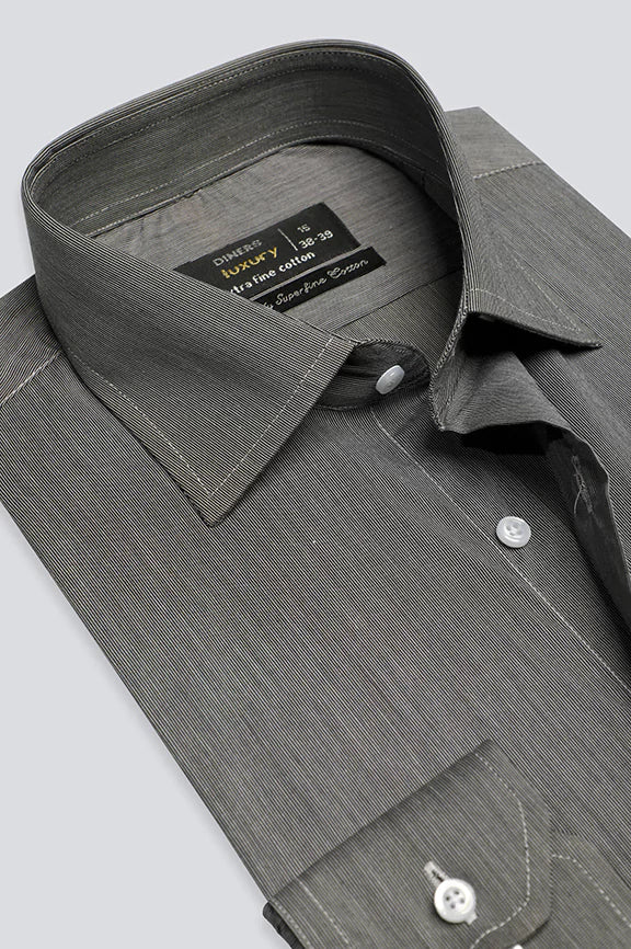 Black Twill Textured Formal Shirt