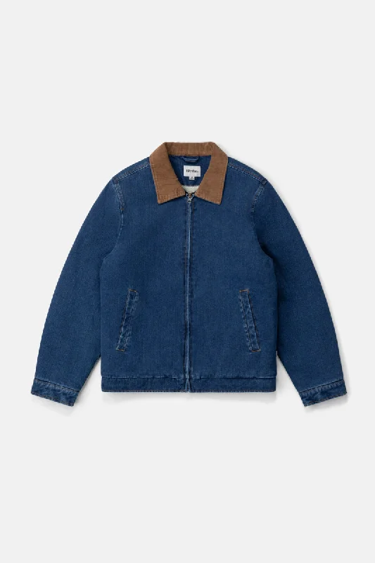 Durable Men's Car CoatsWashed Denim James Jacket Blue Wash