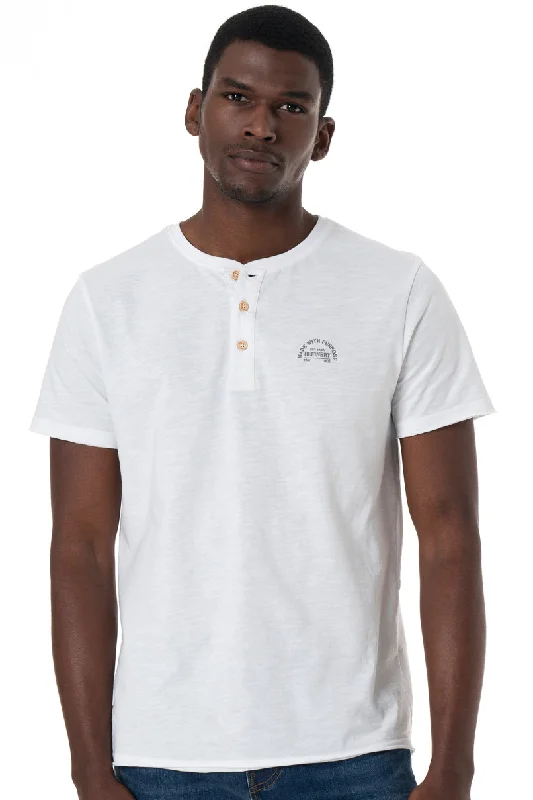 Men's Shirts with Geometric PatternsHenley T-Shirt _ 151840 _ White