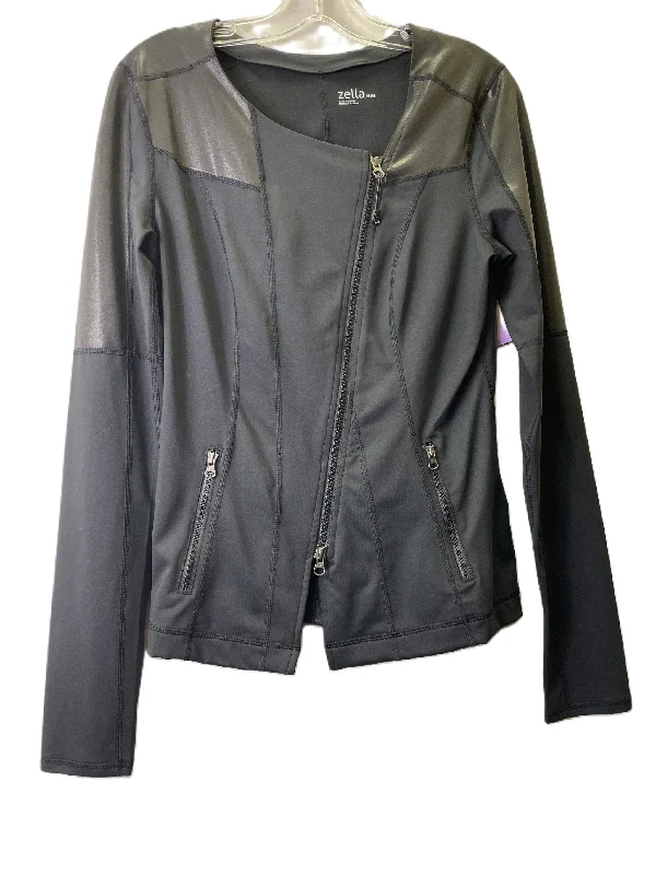 Men's Coats with Adjustable HemsBlack Jacket Moto By Zella, Size: M