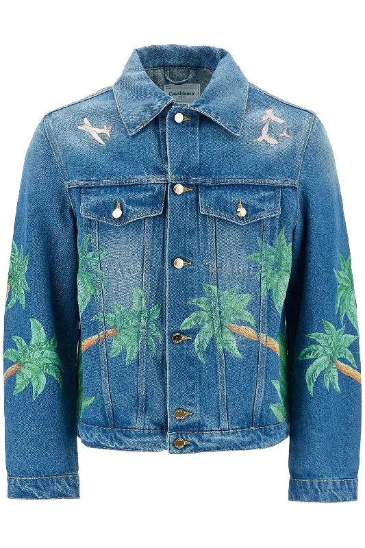 Men's Coats with ZippersCASABLANCA denim tennis club jacket
