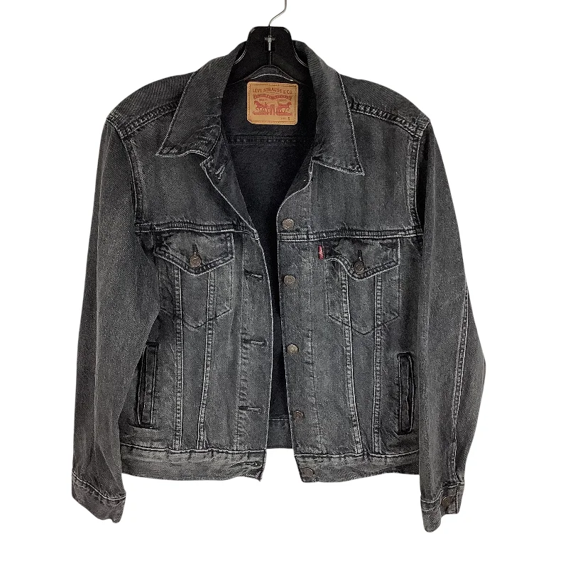 Affordable Men's Winter CoatsJacket Denim By Levis In Black Denim, Size: S