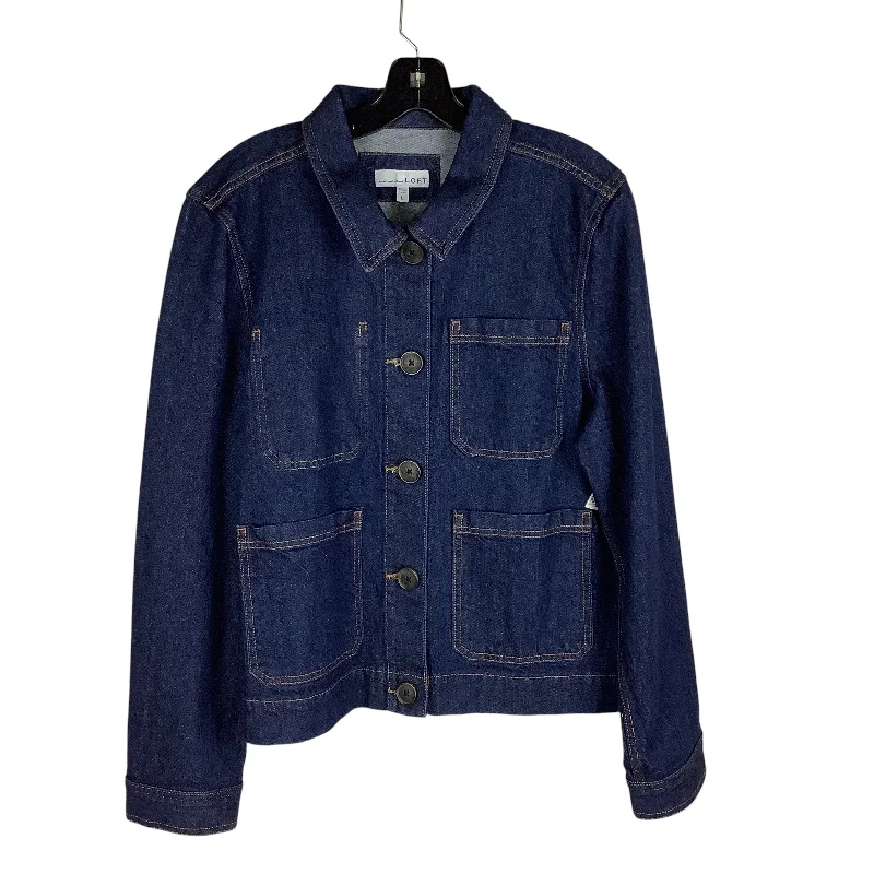Durable Men's Car CoatsJacket Denim By Loft In Blue, Size: L