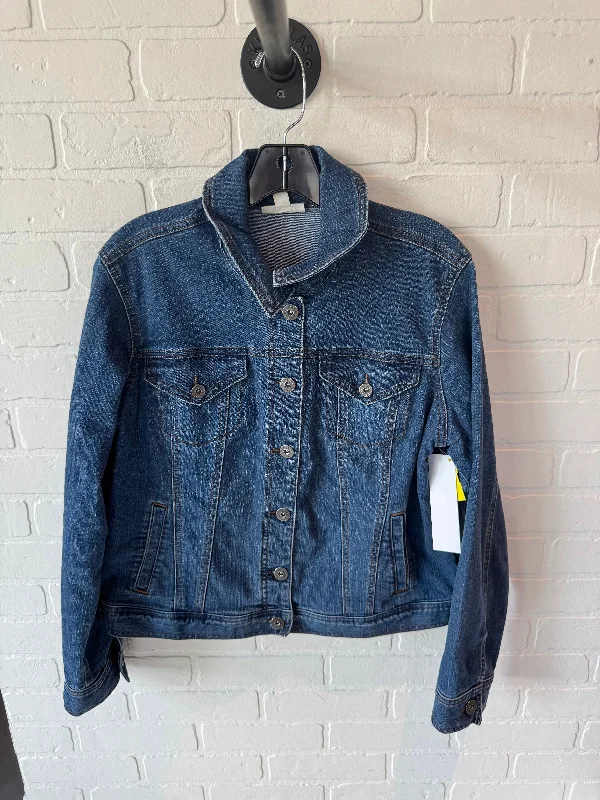 Casual Men's Bomber JacketsJacket Denim By Style And Company In Blue Denim, Size: L