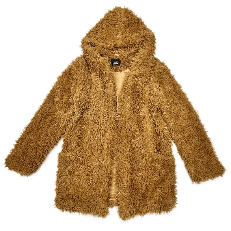 Men's Coats with Convertible CollarsJacket Faux Fur & Sherpa By Love Tree In Brown, Size: L
