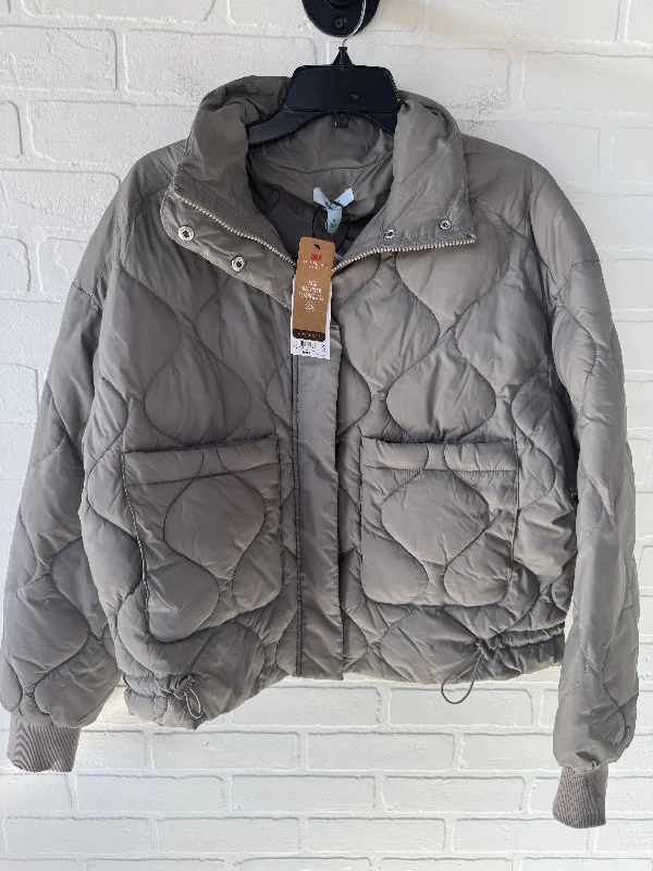 Men's Coats with Quick-Dry FabricJacket Puffer & Quilted By Flx In Taupe, Size: M