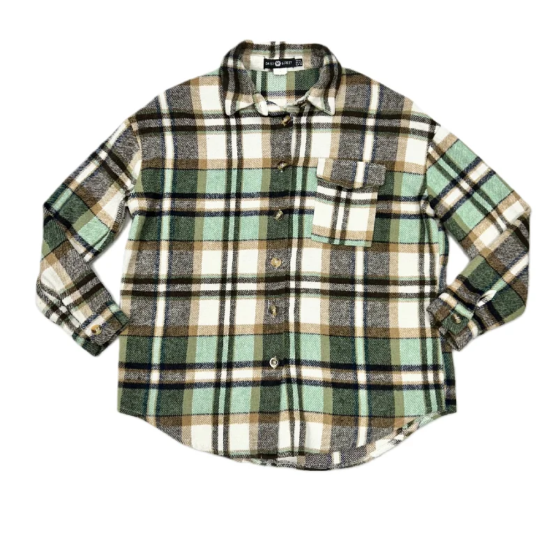 Men's Coats with HoodsJacket Shirt By Daisy Street In Green & White, Size: Xs