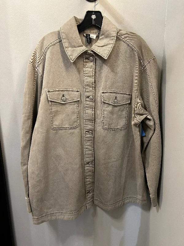 Versatile Men's Pea CoatsJacket Shirt By Divided In Green, Size: M