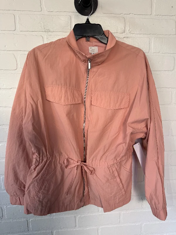 Men's Coats with Removable LiningsJacket Windbreaker By A New Day In Peach, Size: M