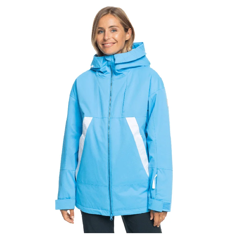 Men's Coats with Hidden PocketsRoxy Women's Chloe Kim Jacket 2024 Azure Blue