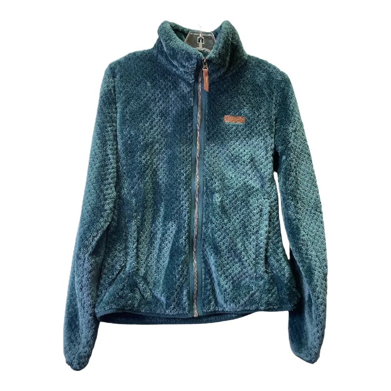 Men's Coats with Velcro ClosuresTeal Jacket Fleece By Columbia, Size: M