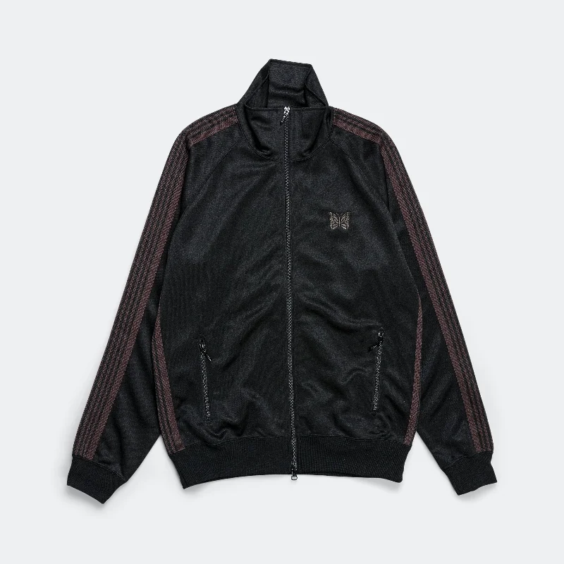 Men's Coats for Mild WeatherTrack Jacket - Black Poly Smooth