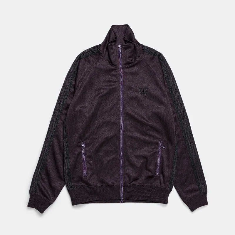 Versatile Men's Pea CoatsTrack Jacket - Dark Purple Poly Smooth