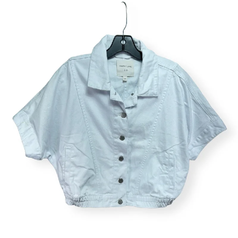 Trendy Men's Anorak JacketsOversize Short Sleeve Crop Denim Jacket By Habitual, Size XS