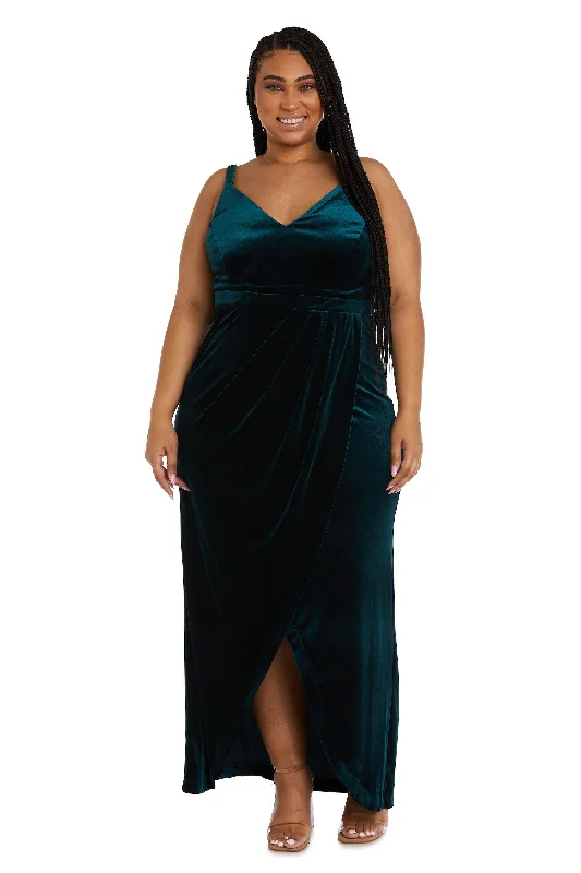 Nightway High Low Plus Size Velvet Dress 22115W